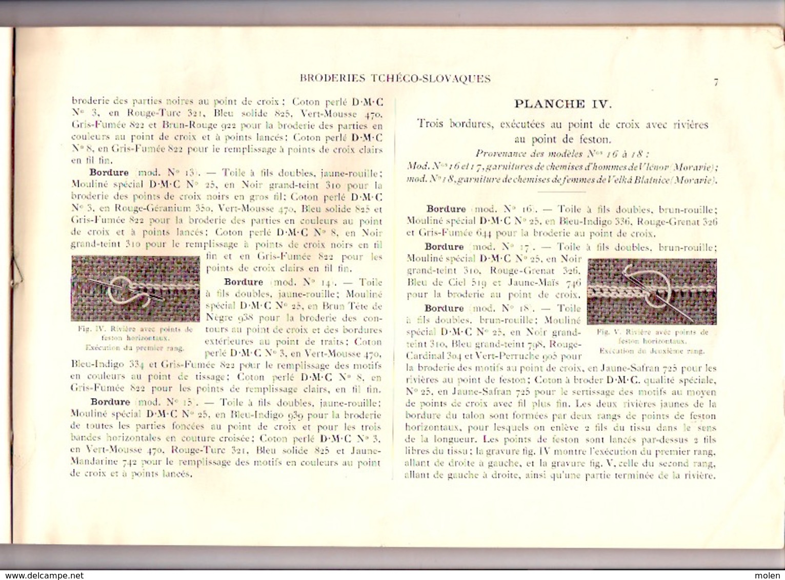 BRODERIES TCHECO-SLOVAQUES BIBLIOTHEQUE DMC Ca1930 BRODERIE D.M.C. POINT DE CROIX CROSS STITCH KRUISSTEEK DENTELLE Z218 - Point De Croix