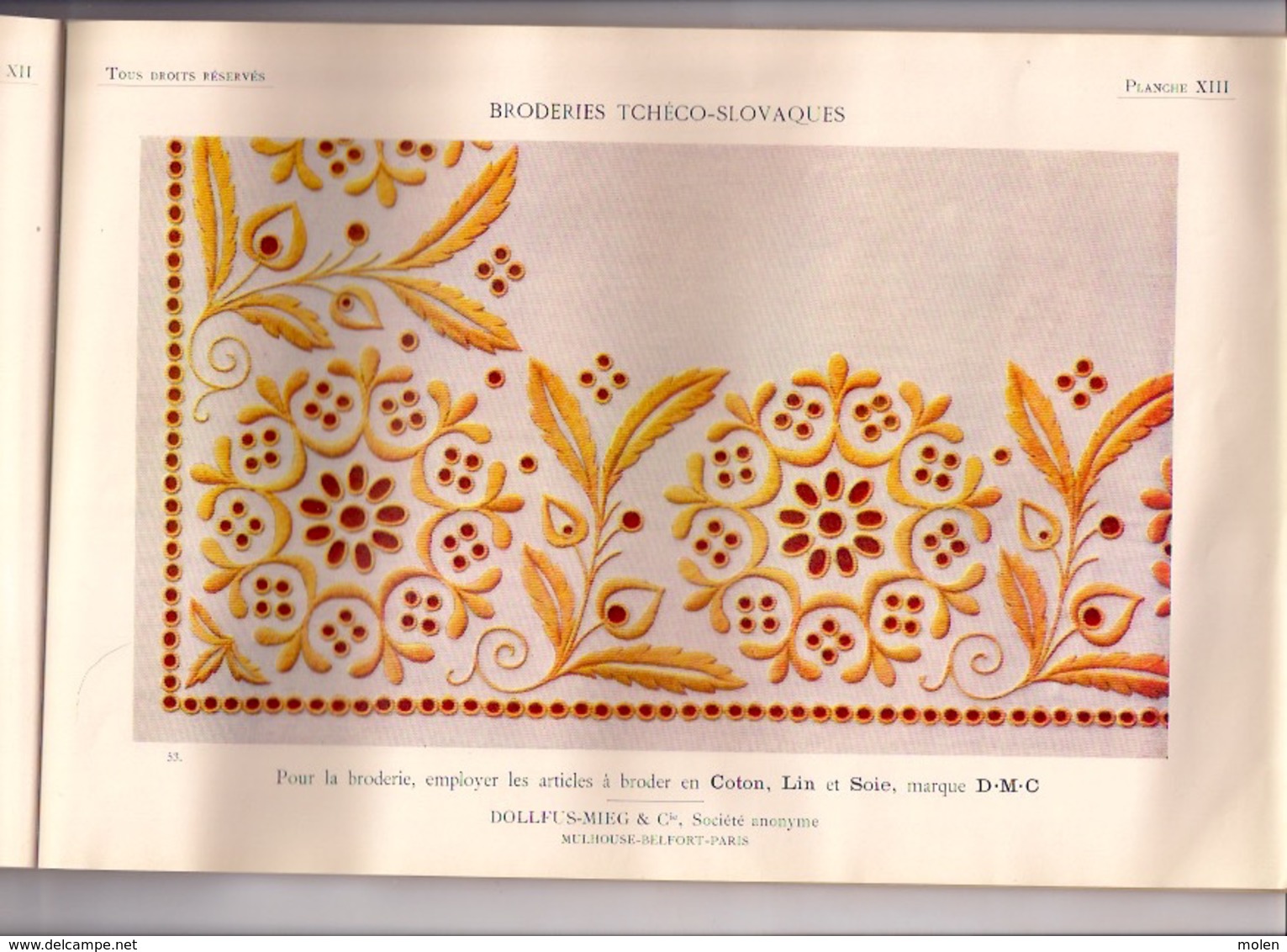 BRODERIES TCHECO-SLOVAQUES BIBLIOTHEQUE DMC ca1930 BRODERIE D.M.C. POINT DE CROIX CROSS STITCH KRUISSTEEK DENTELLE Z218