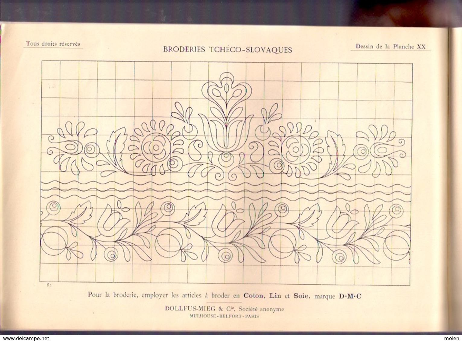 BRODERIES TCHECO-SLOVAQUES BIBLIOTHEQUE DMC ca1930 BRODERIE D.M.C. POINT DE CROIX CROSS STITCH KRUISSTEEK DENTELLE Z218