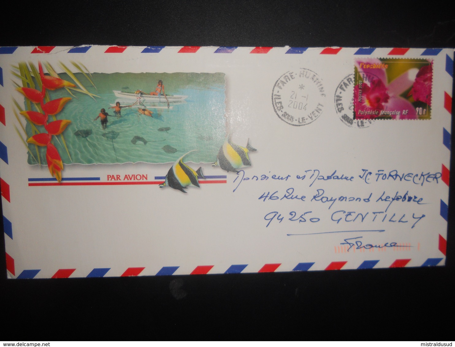 Polynesie Française Lettre De Fare 2004 Pour Gentilly - Lettres & Documents