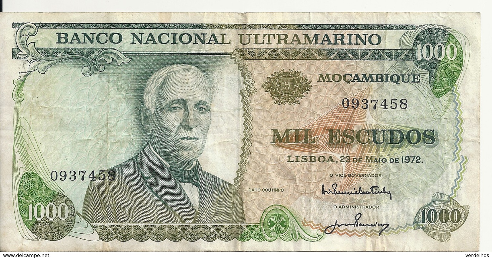 MOZAMBIQUE 1000 ESCUDOS 1972 VF P 115 - Moçambique