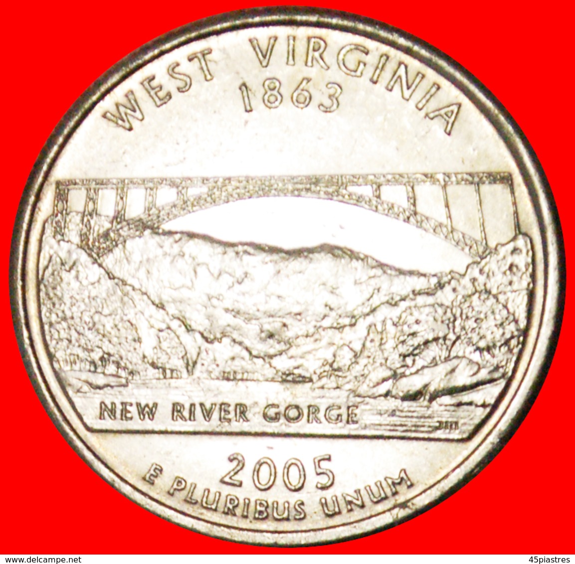 # BRIDGE 1863: USA ★ 1/4 DOLLAR 2005P! LOW START ★ NO RESERVE! Washington (1789-1797) - 1999-2009: State Quarters