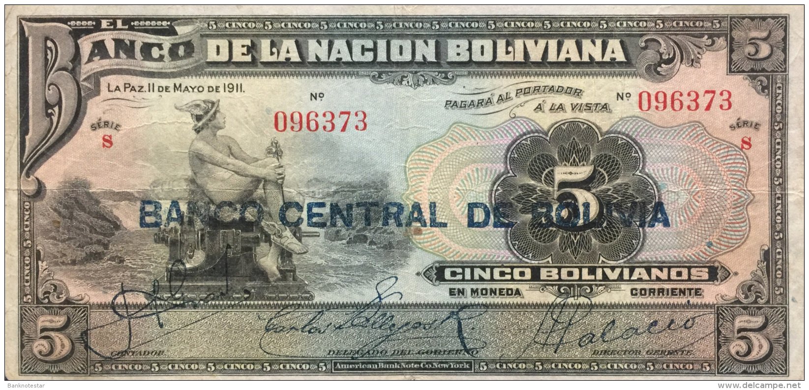 Bolivia 5 Bolivianos, P-113 (1929) VF - Bolivia