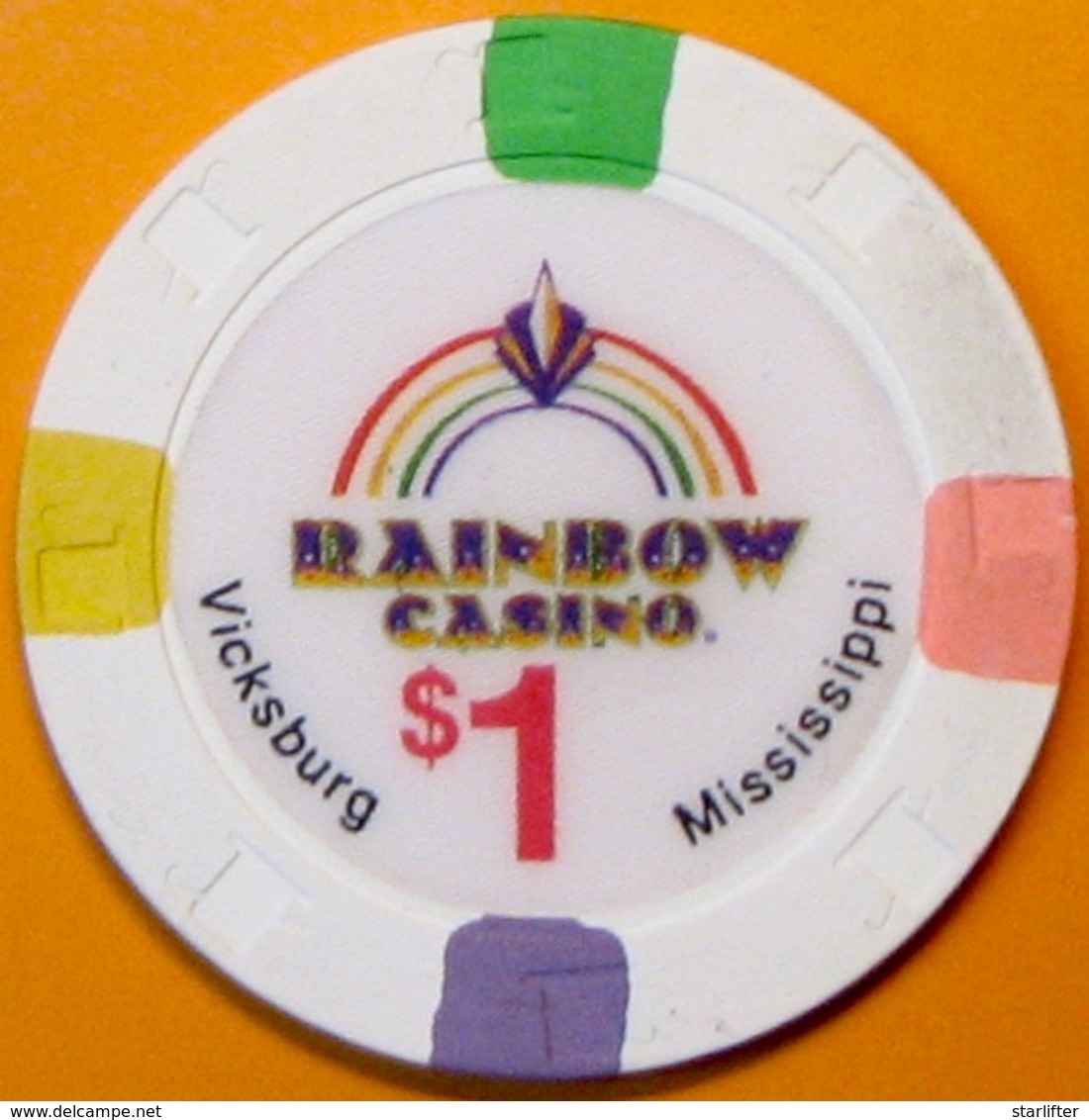 $1 Casino Chip. Rainbow, Vicksburg, MS. E01. - Casino
