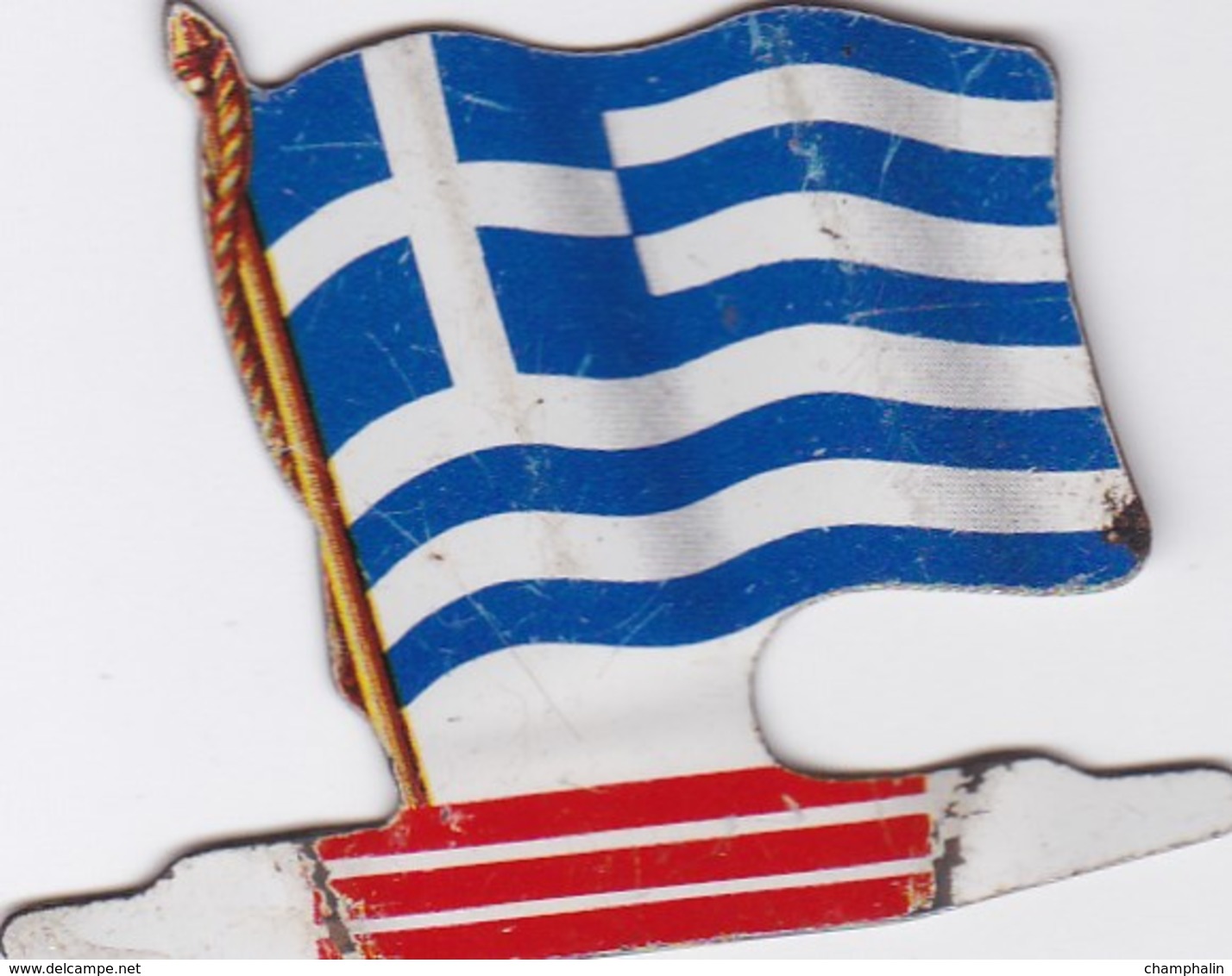 Figurine Publicitaire Biscuits L'Alsacienne Petit-Exquis - Drapeau - Grèce - Années 60/70 - Tôle - Drapeaurama - Sonstige & Ohne Zuordnung