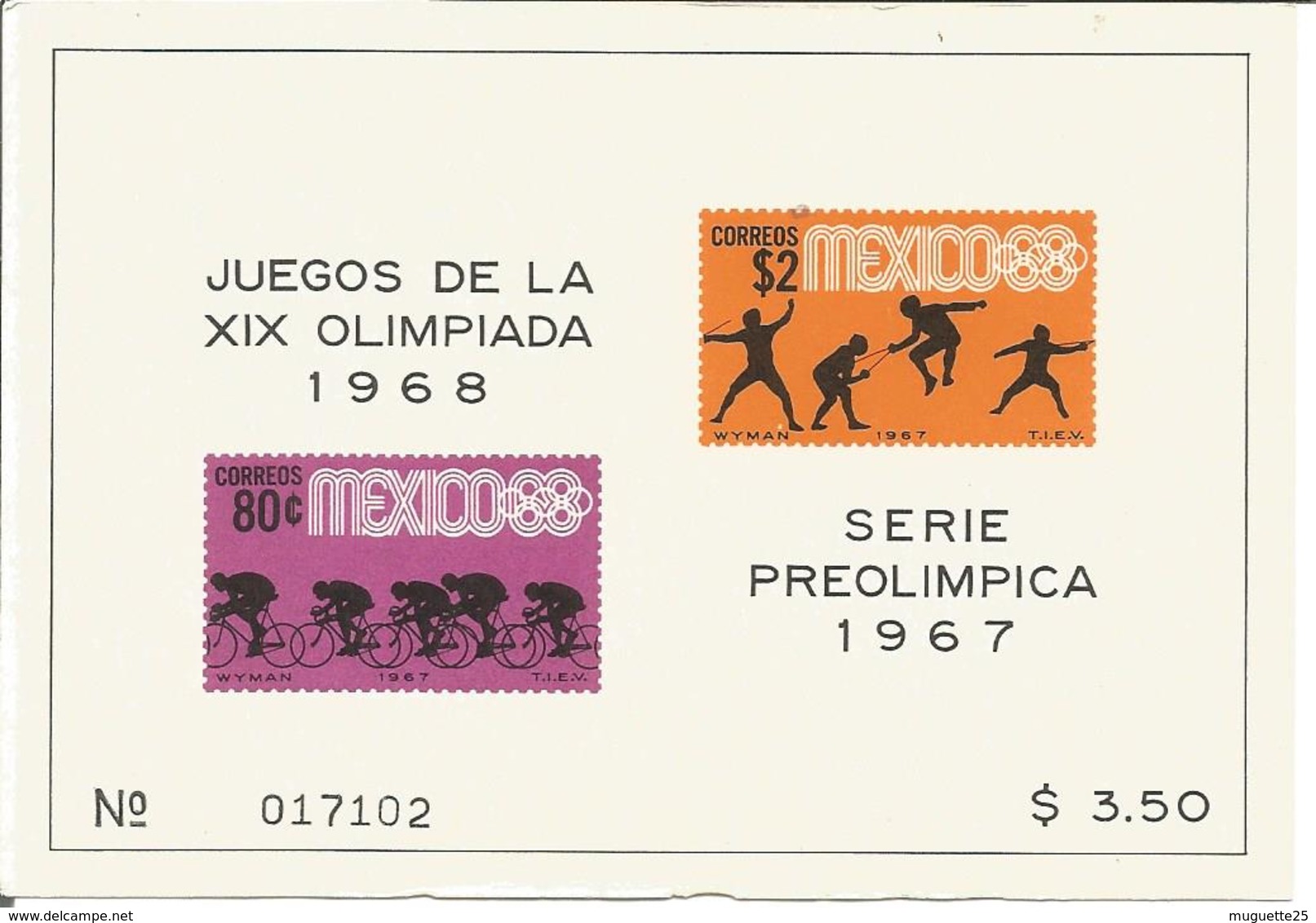 Jeux Olympiques > Ete 1968: Mexico lot de 7 blocs feuillets
