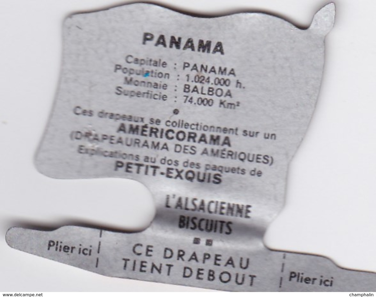 Figurine Publicitaire Biscuits L'Alsacienne Petit-Exquis - Drapeau - Panama - Années 60/70 - Tôle - Americorama - Autres & Non Classés