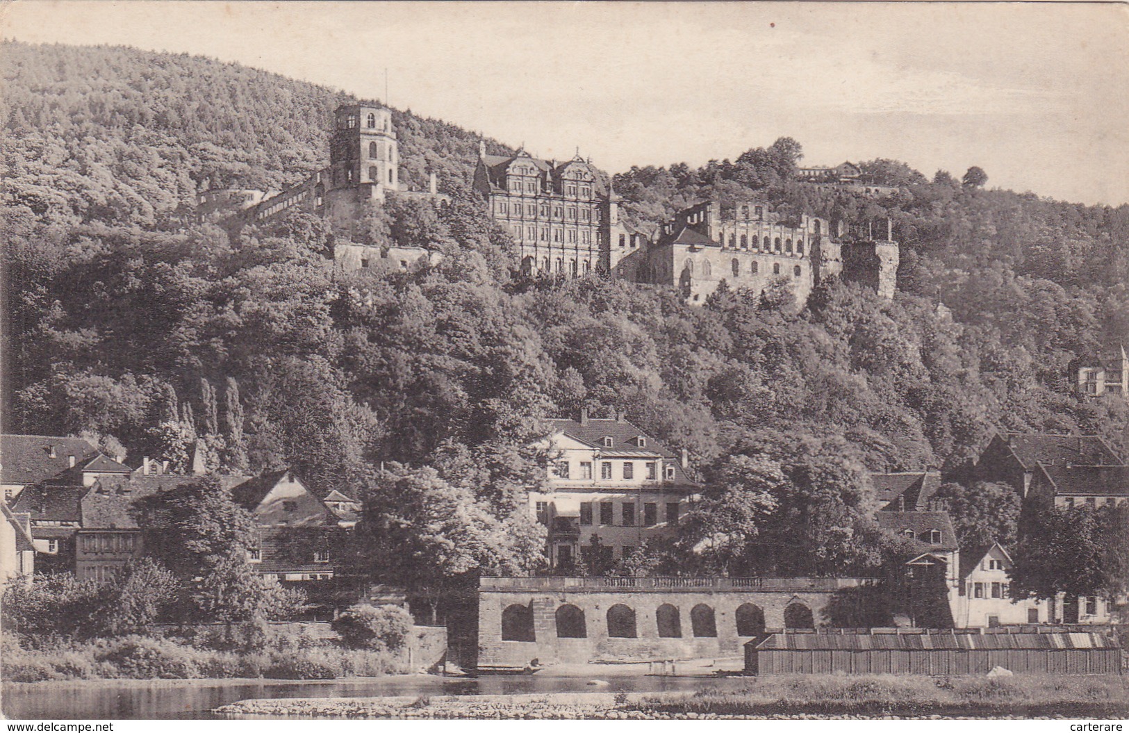 Allemagne,GERMANY,deutschland,BADE WURTEMBERG,land,neckar,HE IDELBERG En 1906,das Schloss  Hirschgasse Gesehen,montagne - Heidelberg