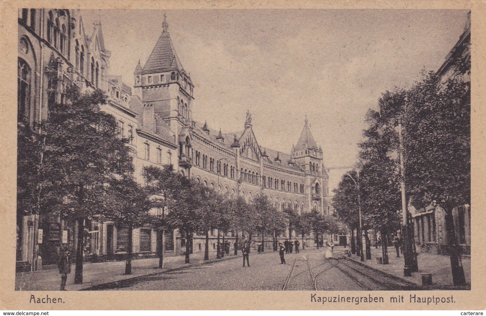 Allemagne,GERMANY,deutschland,rhénanie Du Nord,westphalie,AACHEN En 1914,KAPUZINERGRABEN MIT HAUPTPOST - Aken