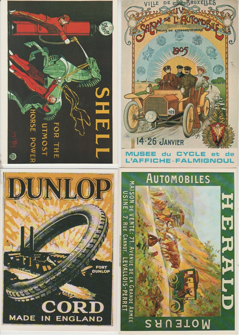 CP - Publicité - Automobiles  & Annexes- Repro - LOT 4 Pc - - Publicité