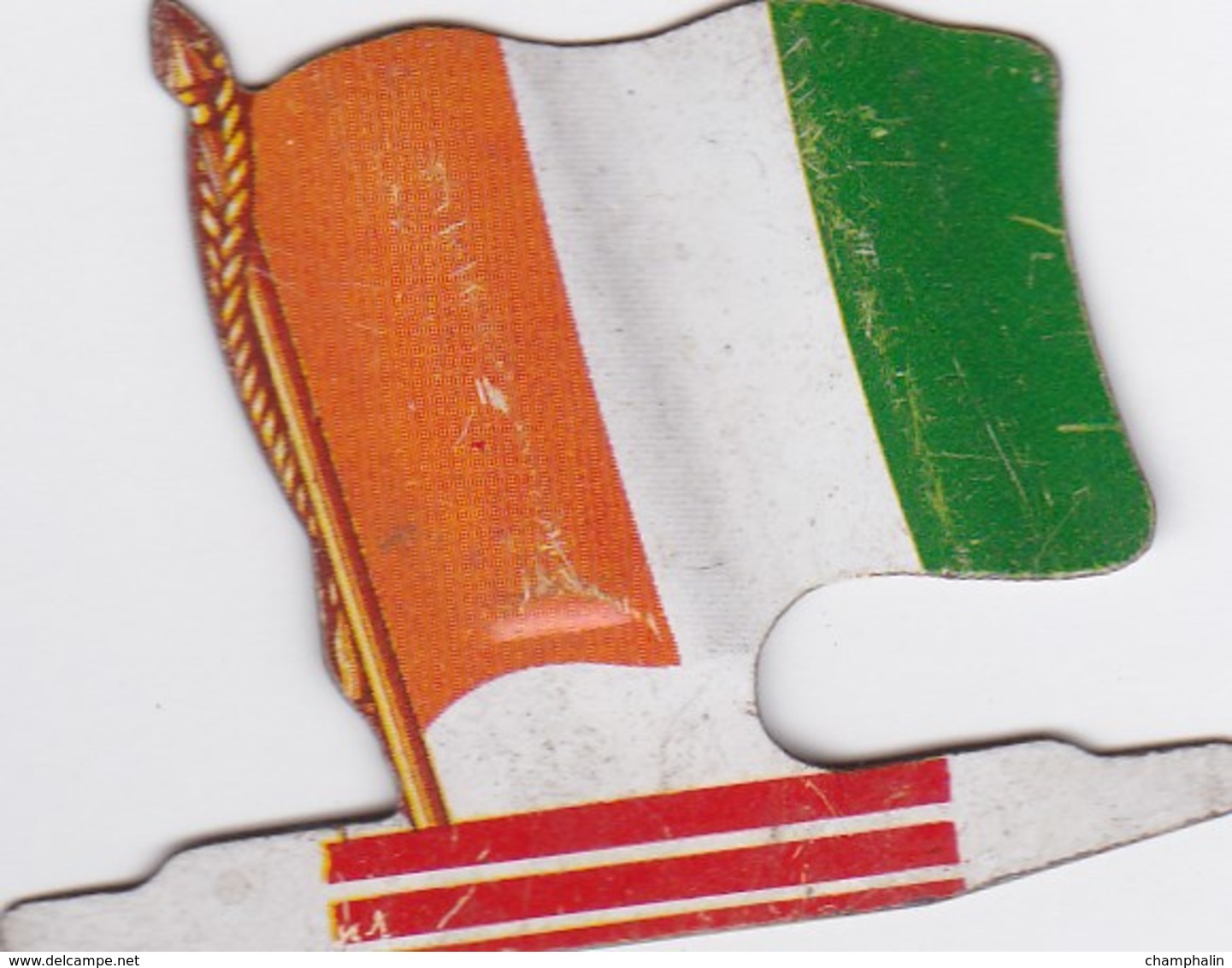 Figurine Publicitaire Biscuits L'Alsacienne Petit-Exquis - Drapeau - Côte D'Ivoire - Années 60/70 - Tôle - Africorama - Sonstige & Ohne Zuordnung