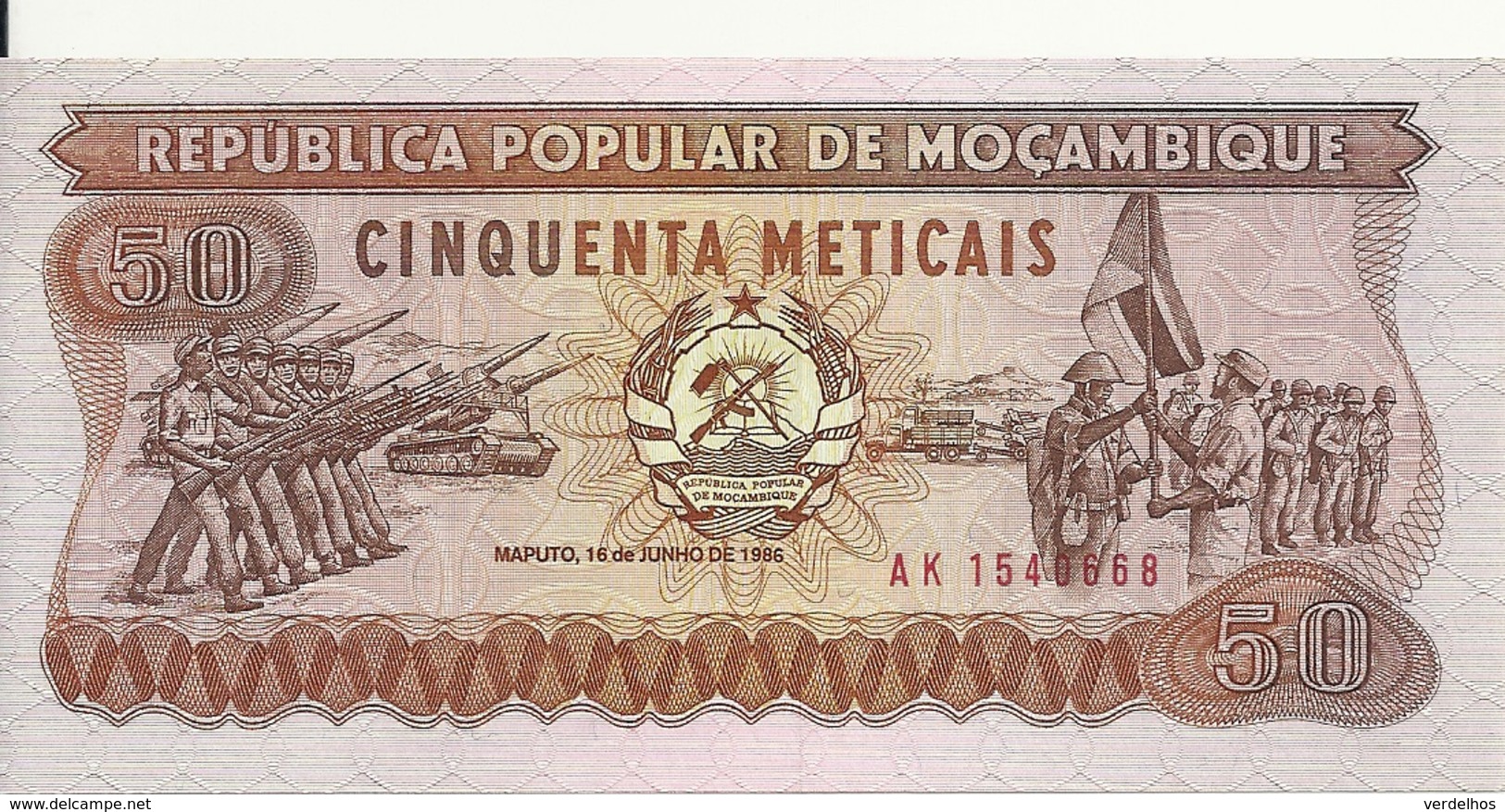 MOZAMBIQUE 50 METICAIS 1986 UNC P 129 B - Mozambique