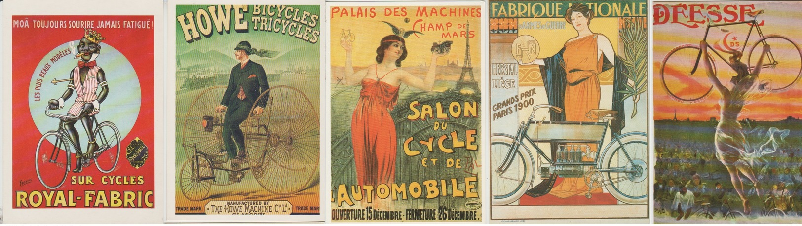 CP - Publicité - Cycles - Vélo - Petite Reine  - Bicycles - Repro D'Affiches - LOT 5 Pc - - Publicité