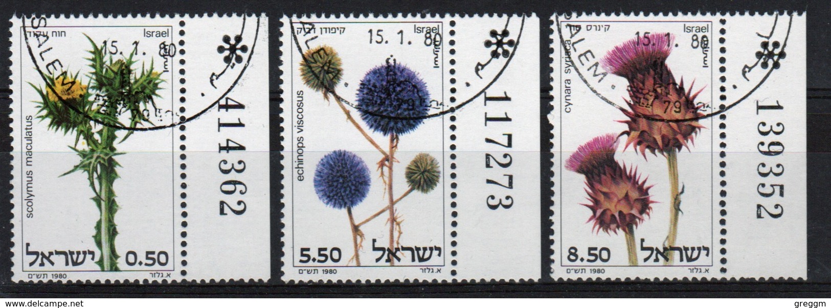 Israel Set Of Stamps From 1980 To Celebrate Thistles. - Oblitérés (avec Tabs)