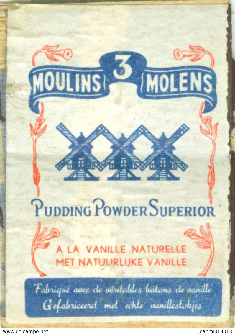 3 Molens Moulins Pudding Powder à La Vanille Naturelle En Bâton Met Natuurlijke Vanillestokjes - Boites D'allumettes - Etiquettes