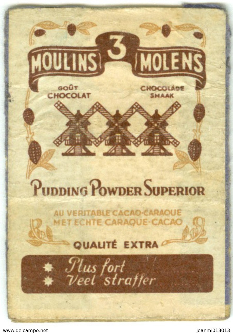 3 Molens Moulins Pudding Powder Superior Cacao Caraque Cacao - Boites D'allumettes - Etiquettes