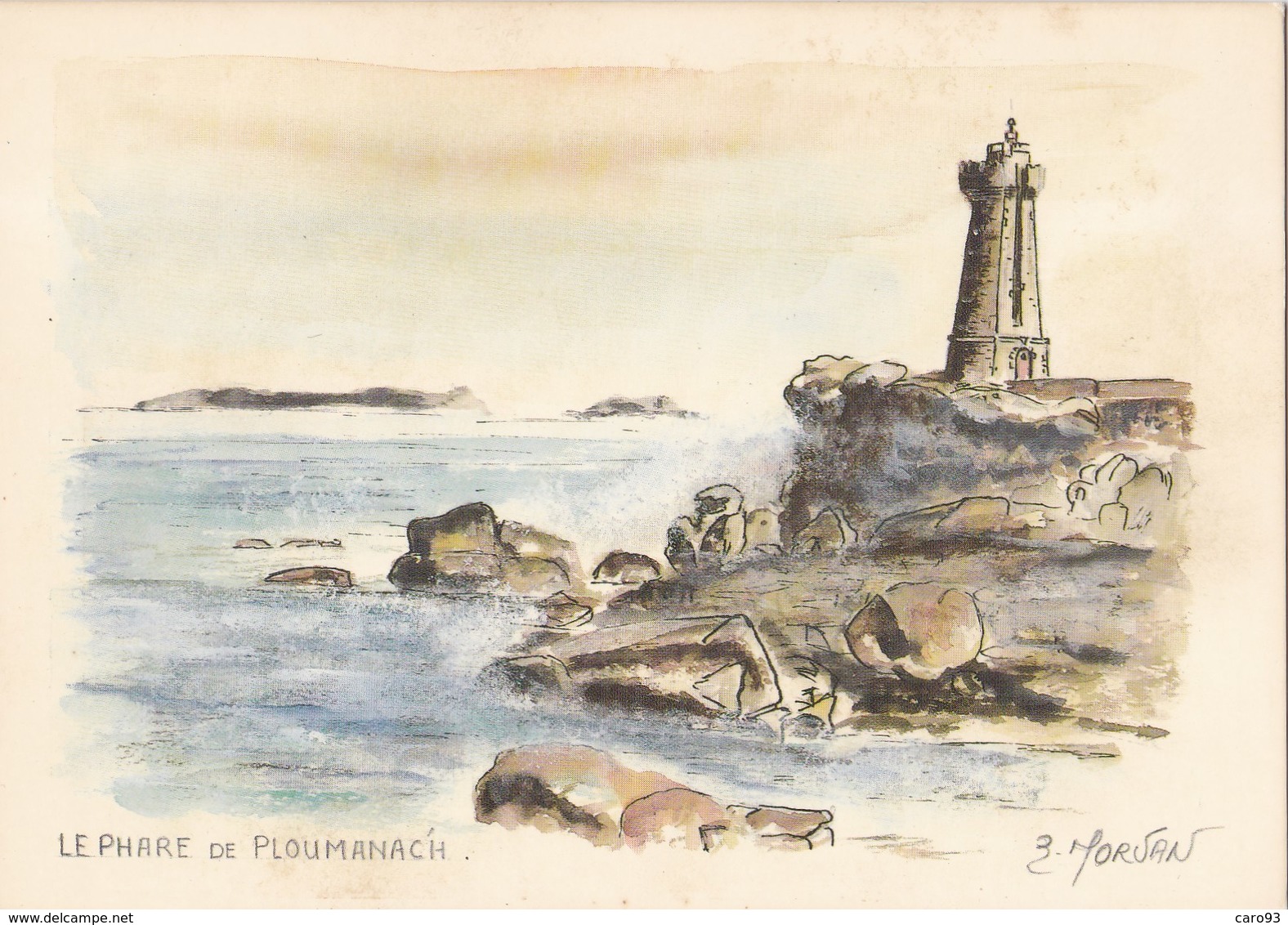 Le Phare De Ploumanac'h Aquarelle De Bernard Morvan - Ploumanac'h