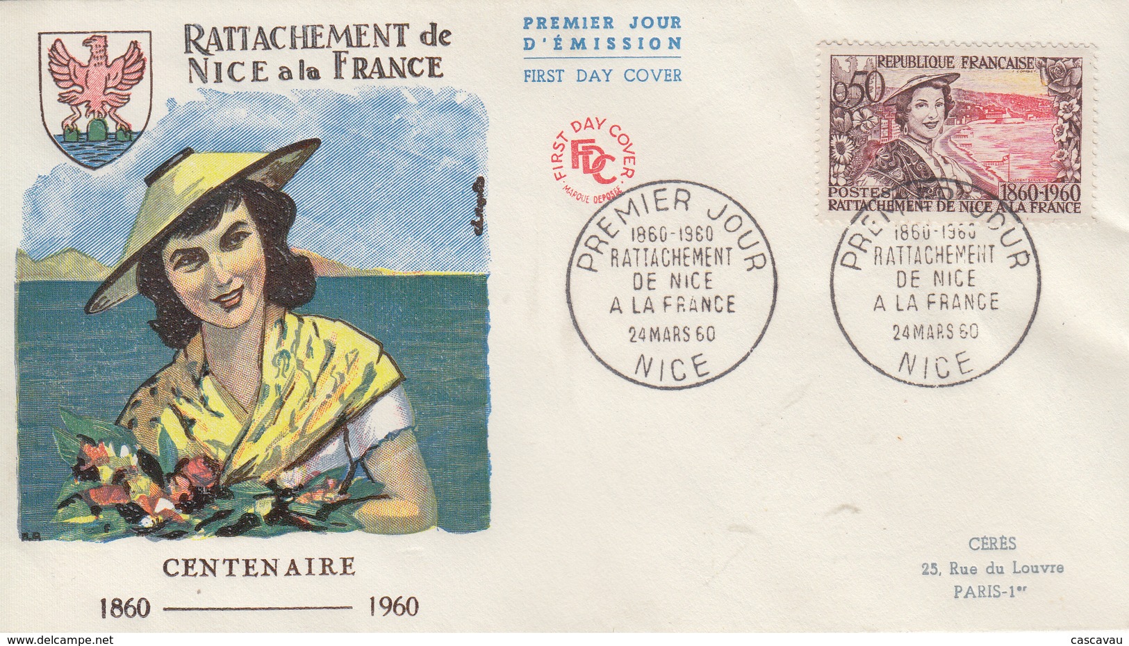 Enveloppe  FDC 1er  Jour   FRANCE  Rattachement  De  NICE  à  La  FRANCE  1960 - 1960-1969