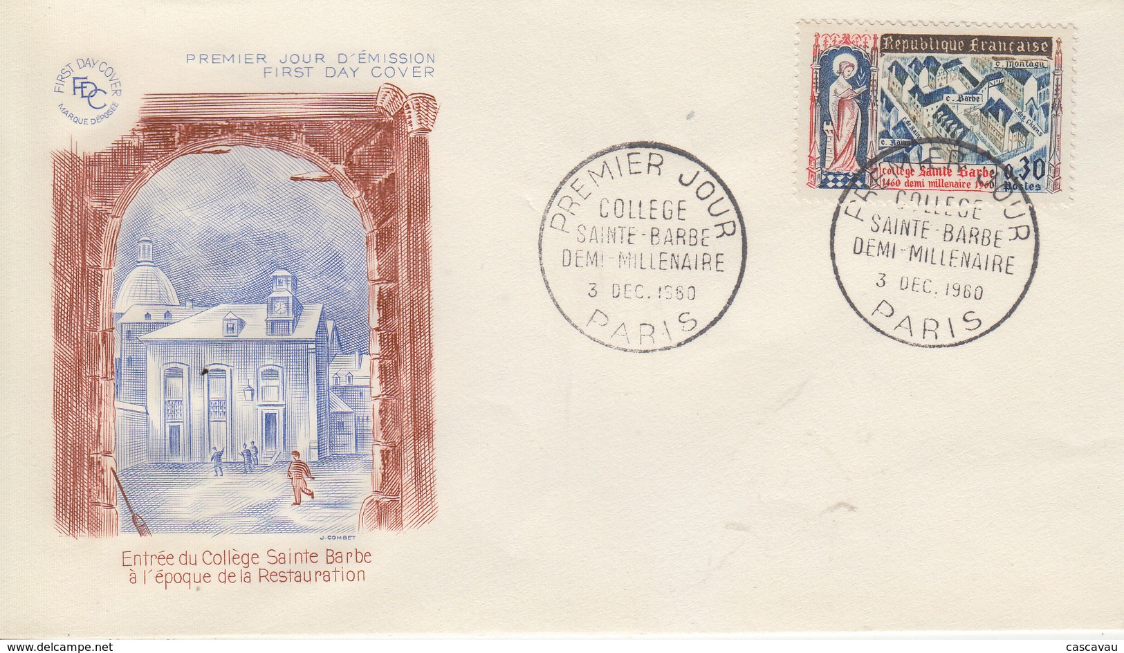 Enveloppe  FDC  1er  Jour   FRANCE   Collége  SAINTE  BARBE  1960 - 1960-1969