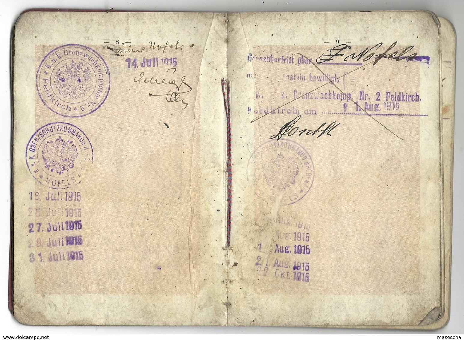 Passeport - Reisepass LIECHTENSTEIN 1915 = 24 pictures / Bilder