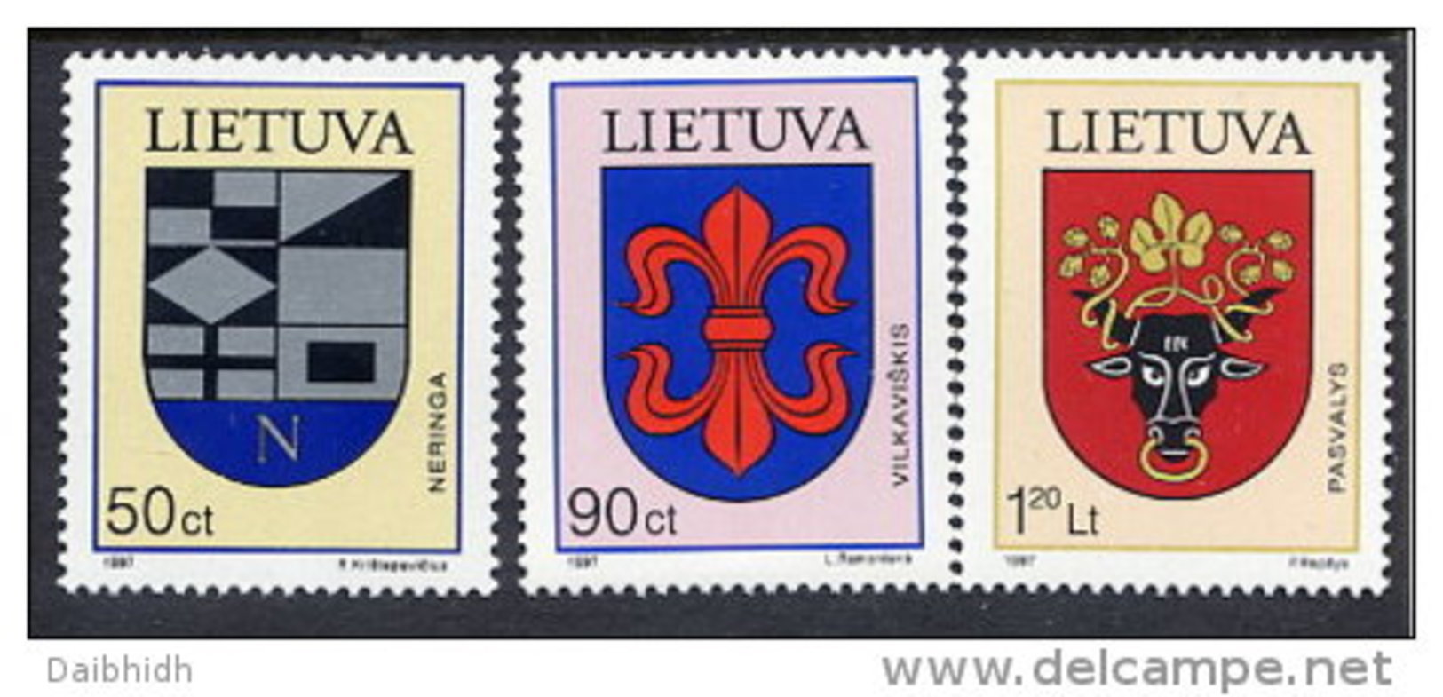 LITHUANIA 1997 Town Arms Set Of 3 MNH / ** . Michel 652-54 - Lithuania