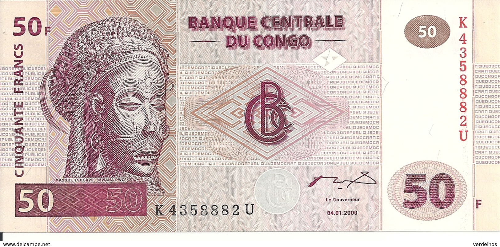 CONGO 50 FRANCS 2000 UNC P 91 - Non Classés