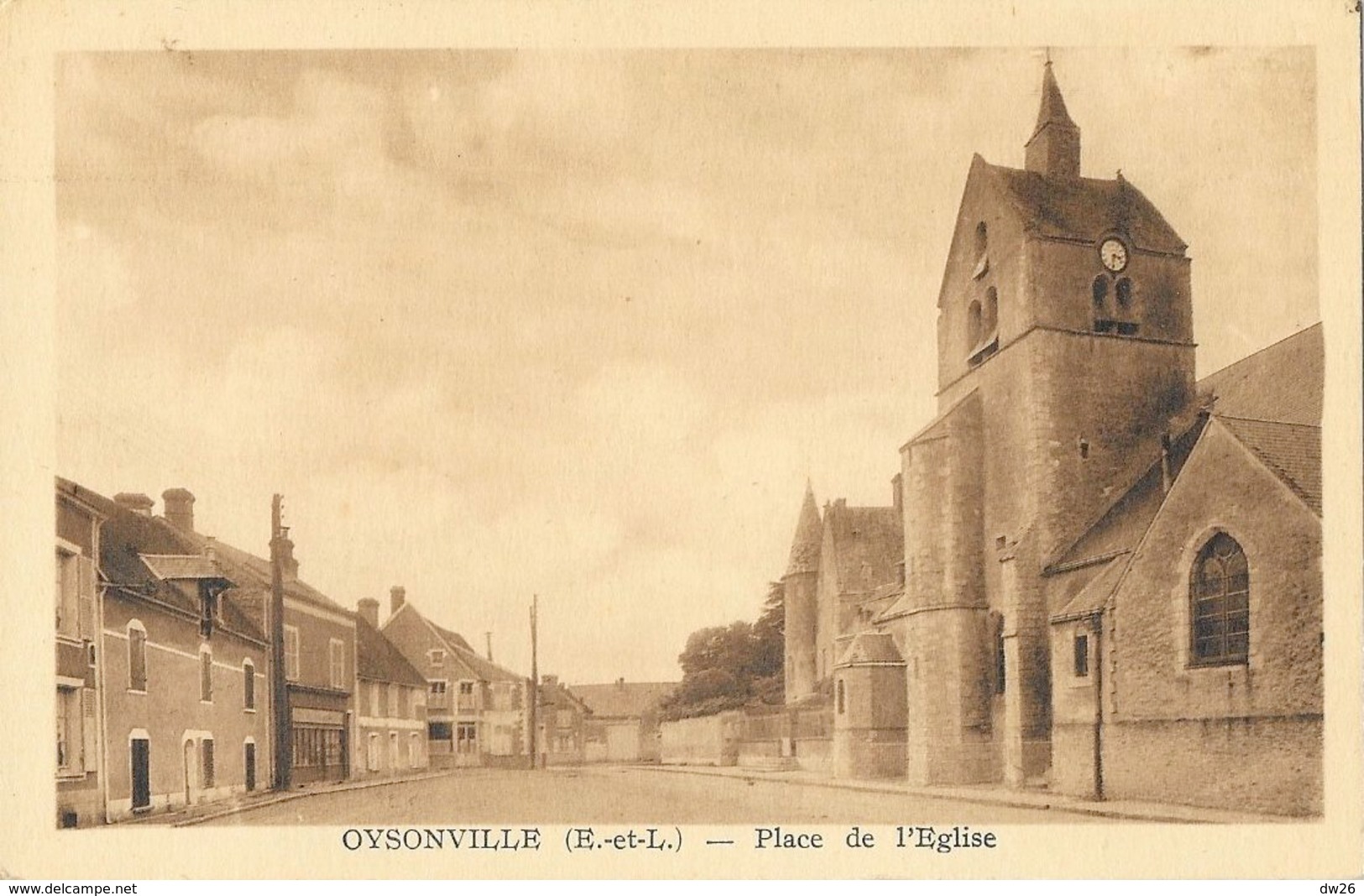 Oysonville (Eure-et-Loir) - Place De L'Eglise - Edition D'Art Robert Rameau, Carte Non Circulée - Andere & Zonder Classificatie