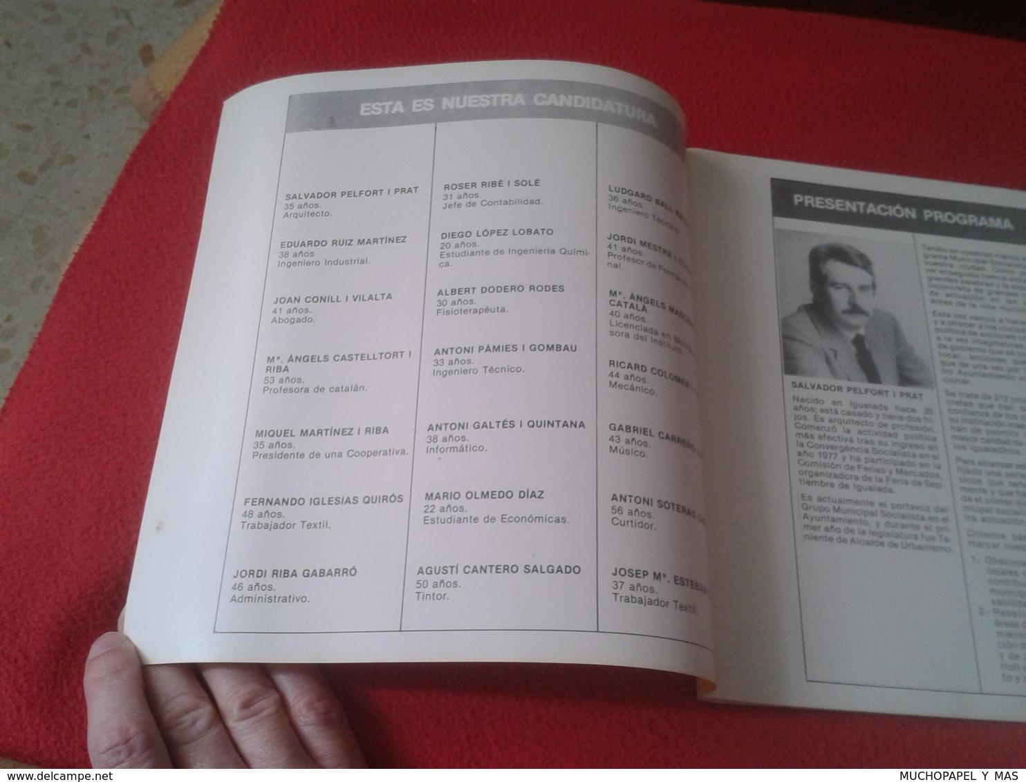 GUÍA LIBRO PROPAGANDA ELECTORAL POLÍTICA PSC PSOE PROGRAMA IGUALADA CATALUNYA CATALONIA SPAIN PARTIDO SOCIALISTA PARTIT - Programas