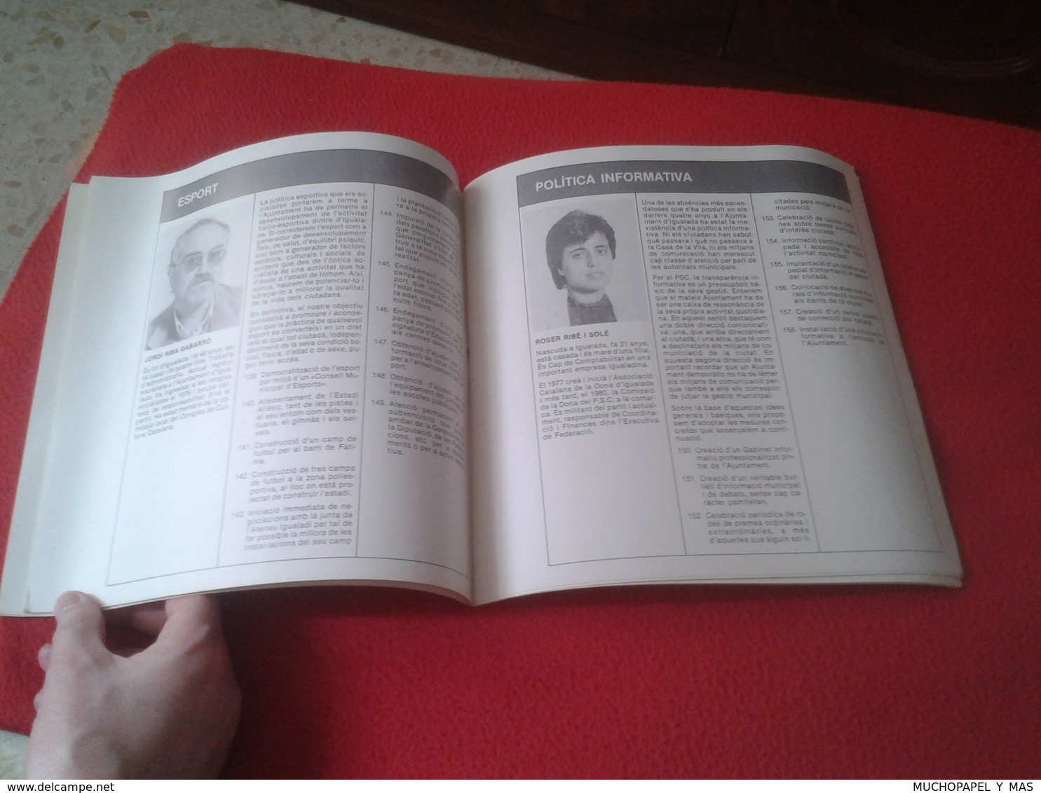 GUÍA LIBRO PROPAGANDA ELECTORAL POLÍTICA PSC PSOE PROGRAMA IGUALADA CATALUNYA CATALONIA SPAIN PARTIDO SOCIALISTA PARTIT