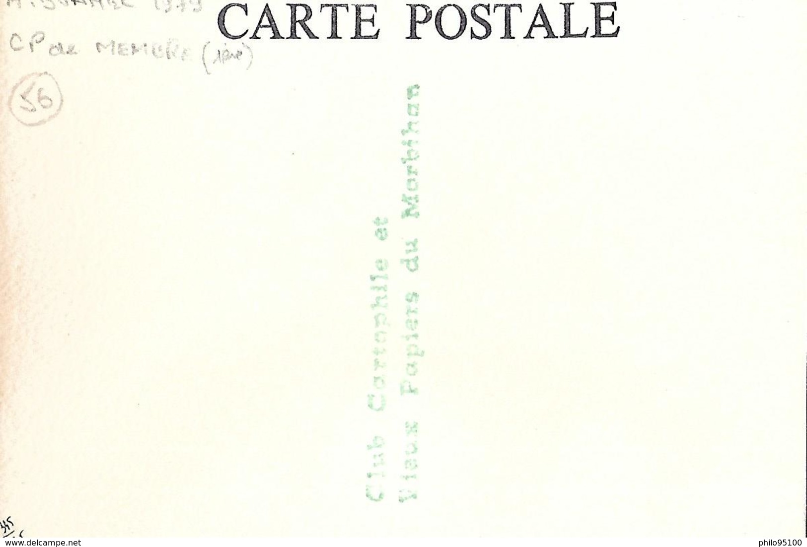 Club Cartophile  Et Vieux Papiers Du Morbihan. 1979. - Bolsas Y Salón Para Coleccionistas