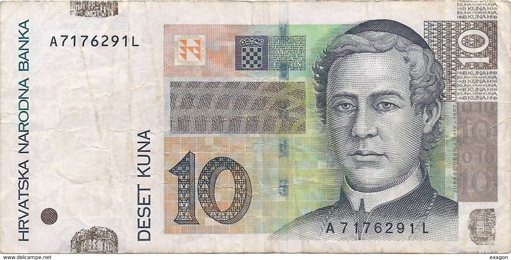 N. 1 Banconota  Da  10  KUNA  Croazia   -  ANNO  2001 - Croatie