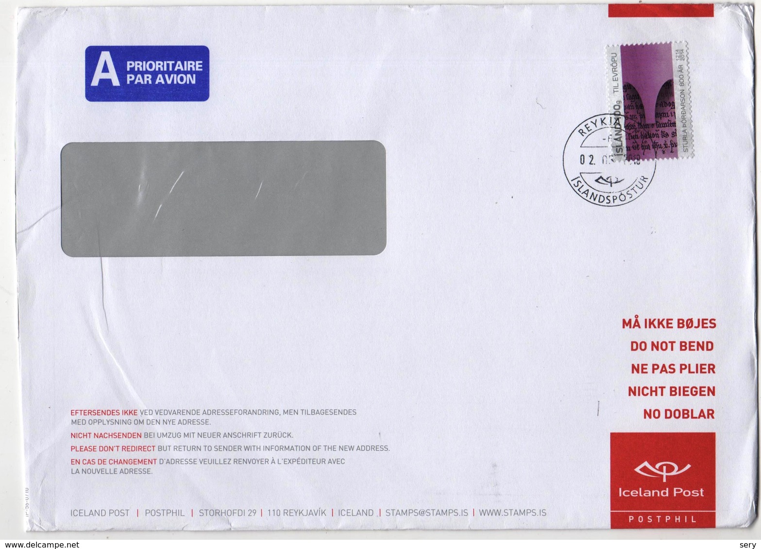 Priority Air  Letter From Iceland To Russia 2018 - Storia Postale
