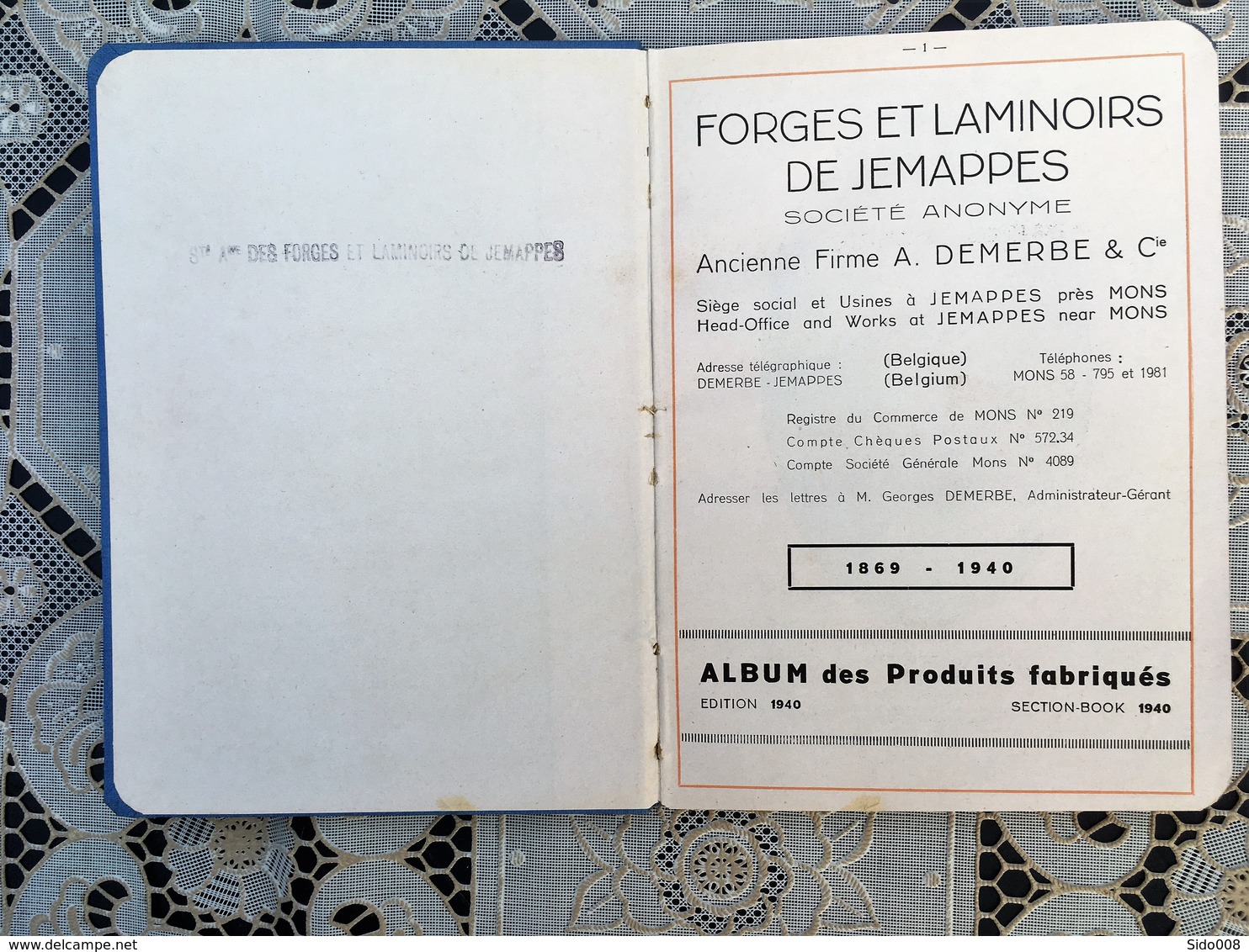 Forges Et Laminoirs De Jemappes  1940 - Album Des Produits Fabriqués - 1900 – 1949