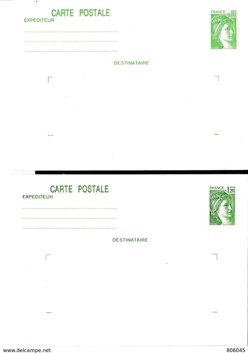 2 Cartes Sabine - Postales Tipos Y (antes De 1995)