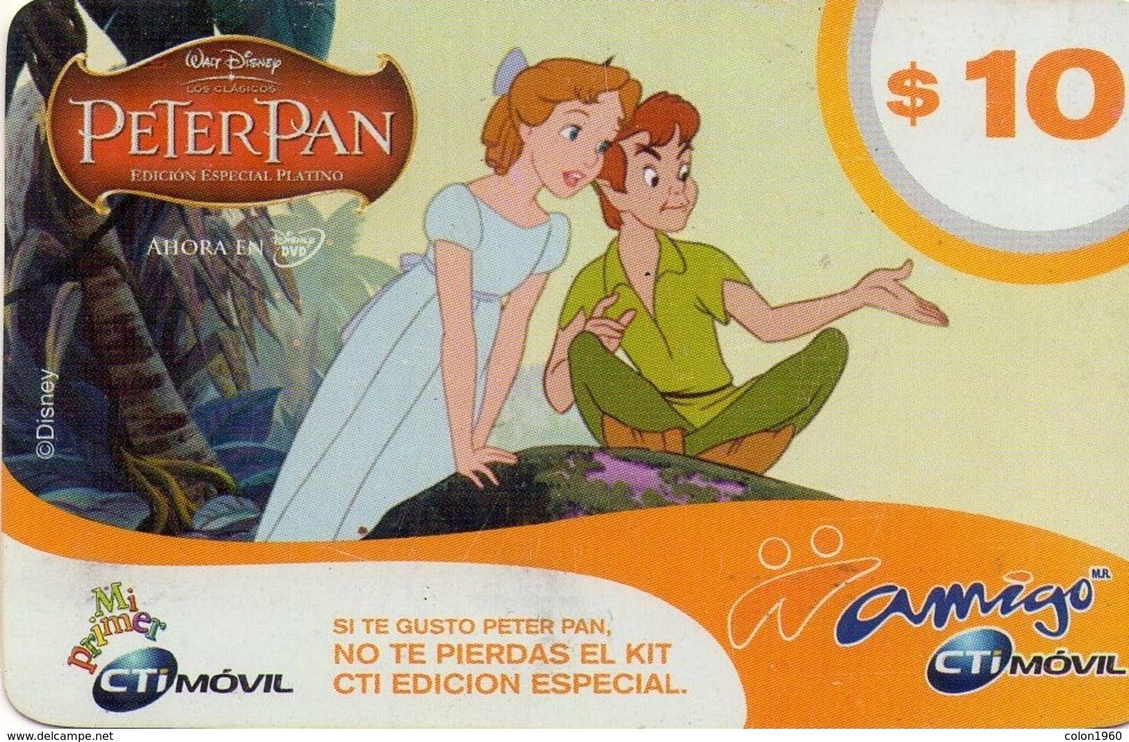 TARJETA TELEFONICA DE ARGENTINA, PREPAGO. CTI-085A, DISNEY - PETER PAN - PETER Y CAMPANILLA (033) ALCARD - Disney