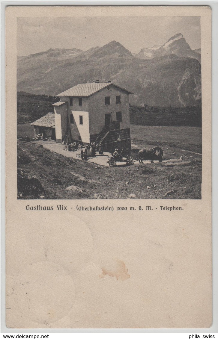 Gasthaus Flix - Oberhalbstein, Animee Mit Pferdeleiterwagen - Autres & Non Classés