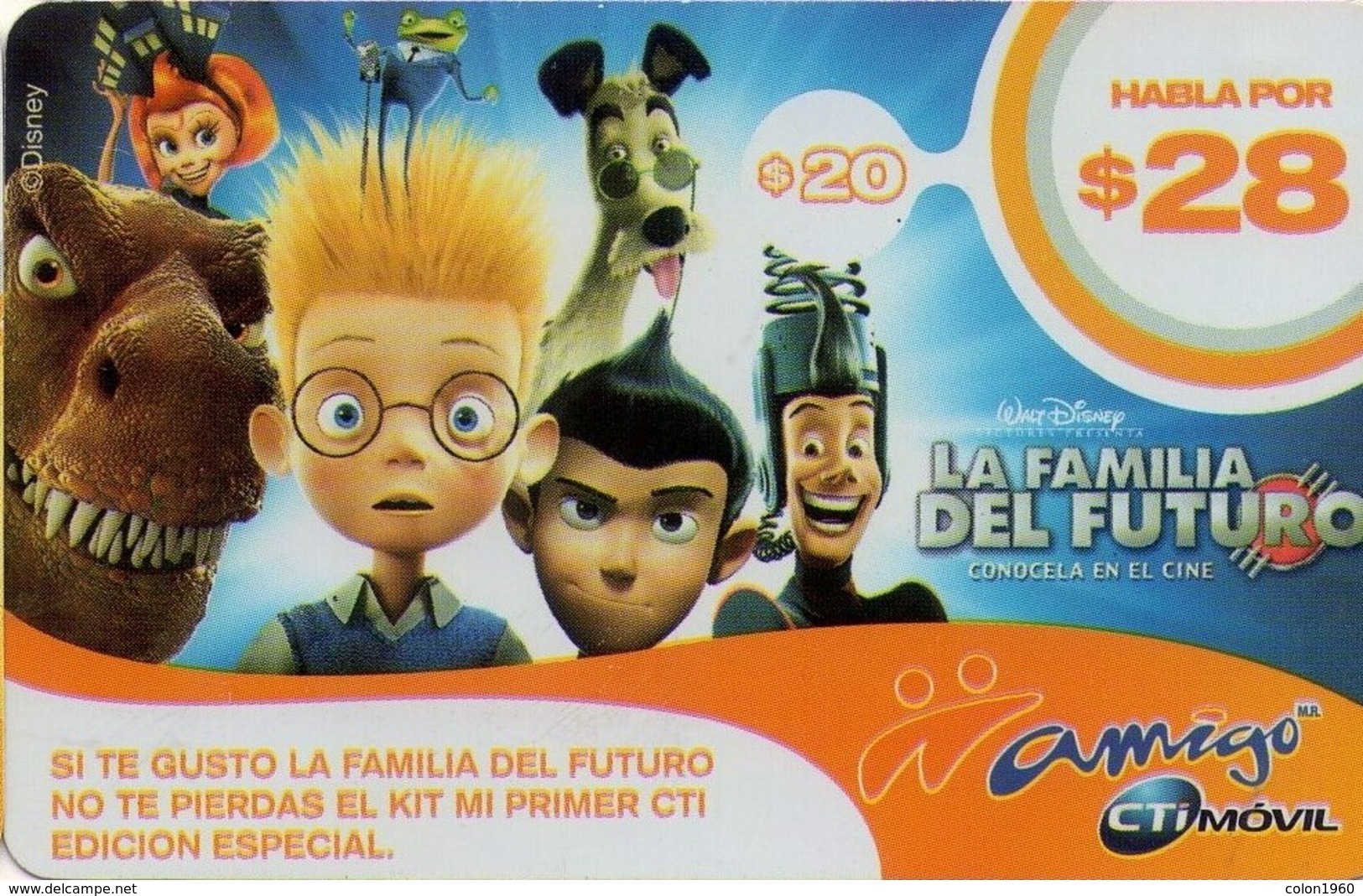 TARJETA TELEFONICA DE ARGENTINA, PREPAGO. CTI-090, DISNEY - LA FAMILIA DEL FUTURO (046) COLOR-GRAF - Disney