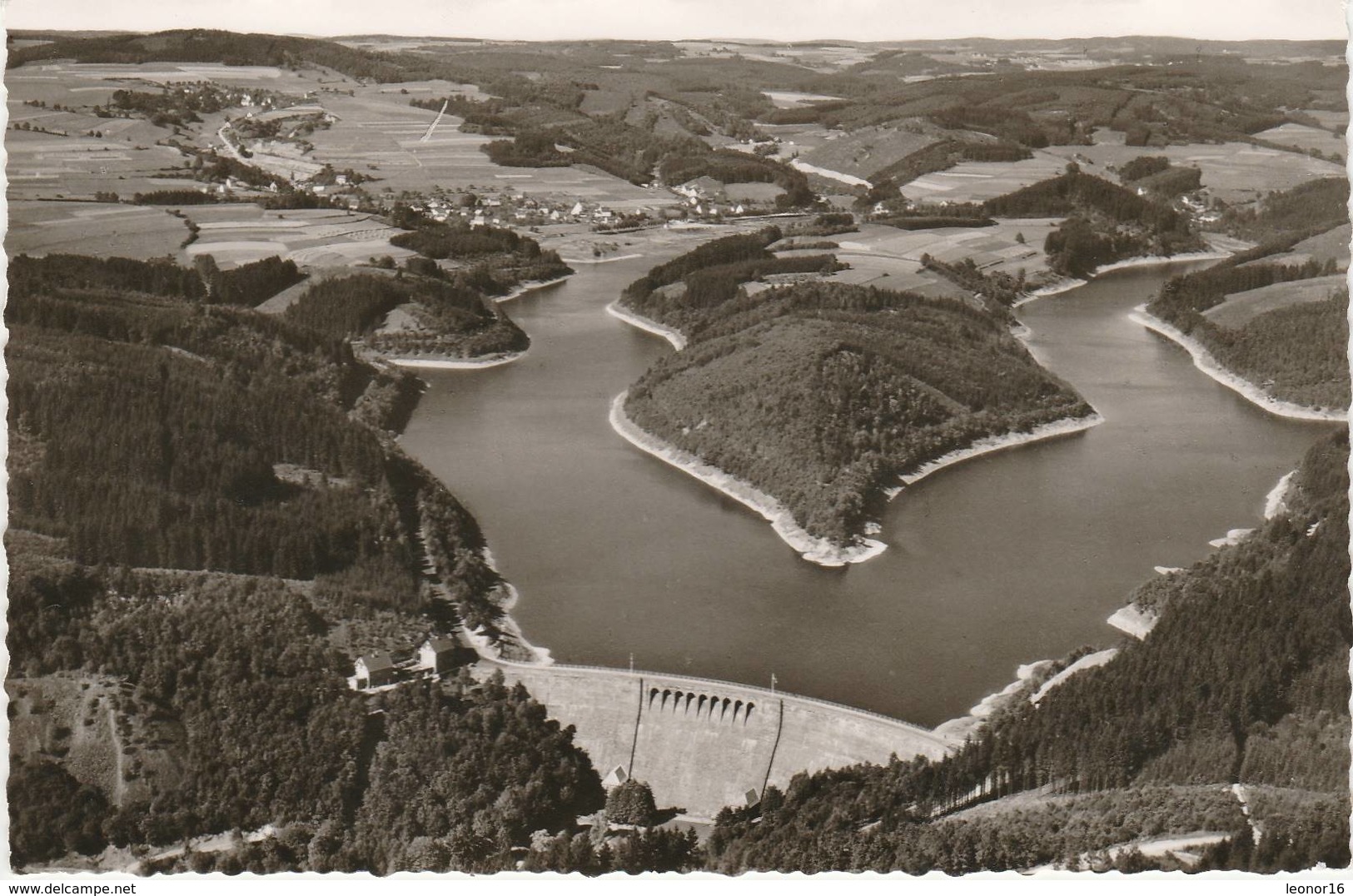 AGGERTALSPERRE Im OBERBERGISCHEN  -   LUFTAUFNAHME  -  Verlag : SCHÖNING  Aus LÜBECK   Nr 223 A - Gummersbach