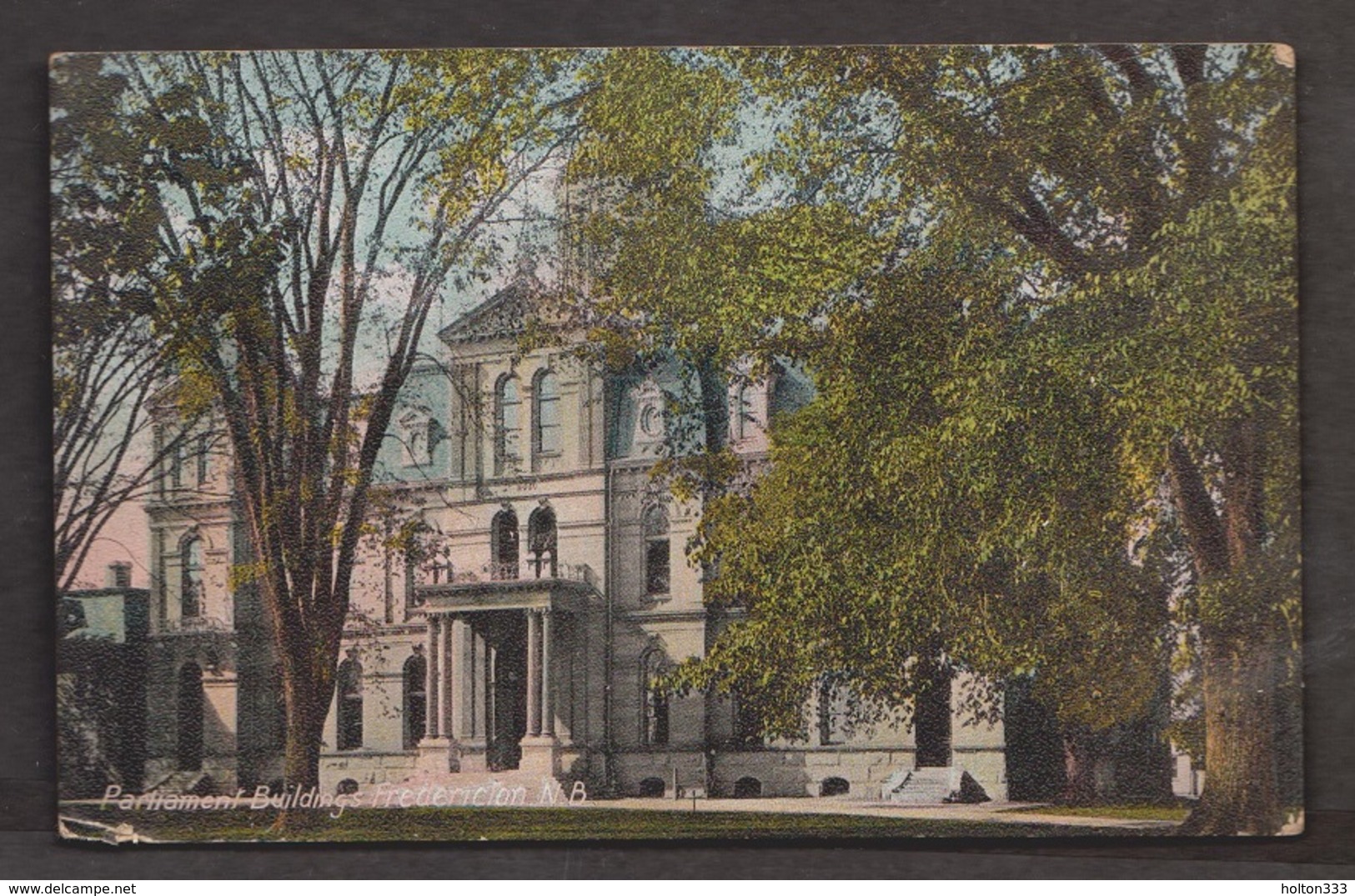 View Of The Parliament Building - Frederickton NB - Used 1907 - Corner Wear - Fredericton