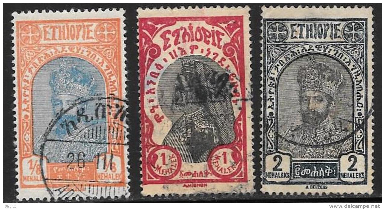 Ethiopia Scott #155,157,159 Used Tafari And Zauditu, 1928 - Ethiopie