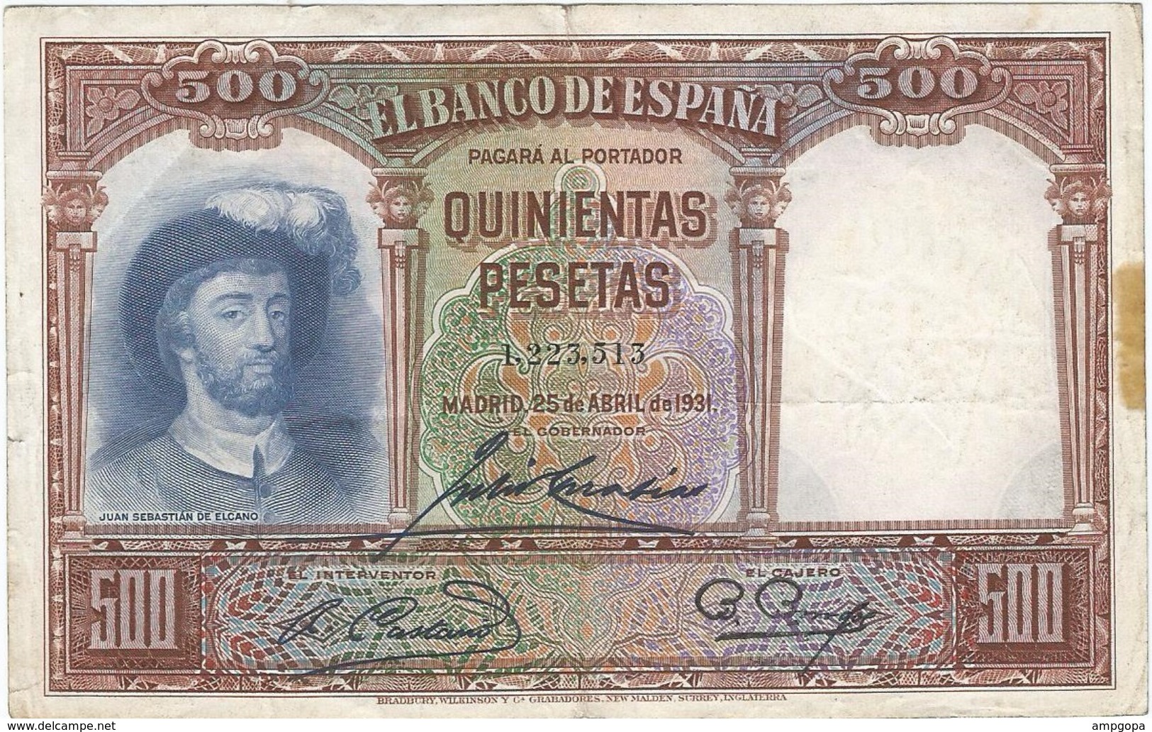 España - Spain 500 Pesetas 25-4-1931 Pk 84 Sin Serie Ref 757-2 - 500 Pesetas