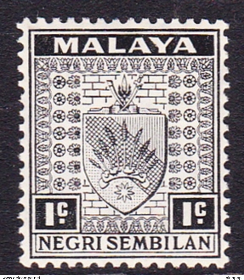 Malaysia-Negri Sembilan SG 21 1936 Arms, 1c Black, Mint Hinged - Negri Sembilan