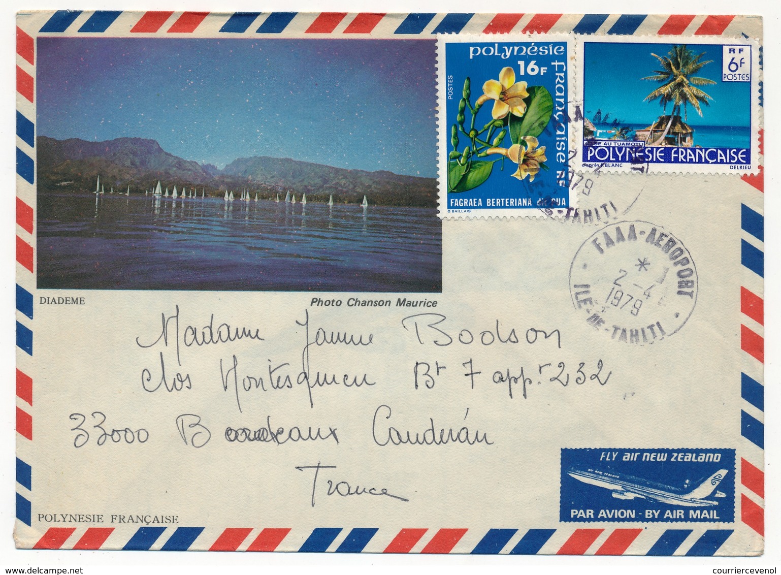 POLYNESIE - Enveloppe Affr Composé Obl. FAAA Aéroport Ile De Tahiti - 1979 - Lettres & Documents