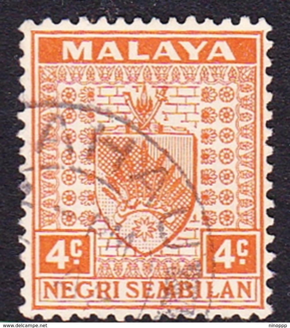 Malaysia-Negri Sembilan SG 25 1935 Arms, 4c Orange, Used - Negri Sembilan