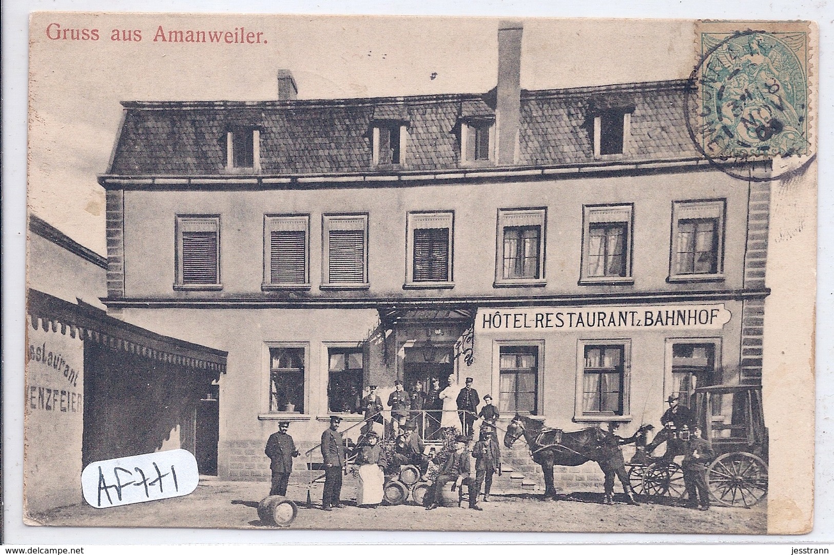 AMANWEILER- GRUSS AUS AMANWEILER- BELLE ANIMATION DEVANT L HOTEL-RESTAURANT - Autres & Non Classés