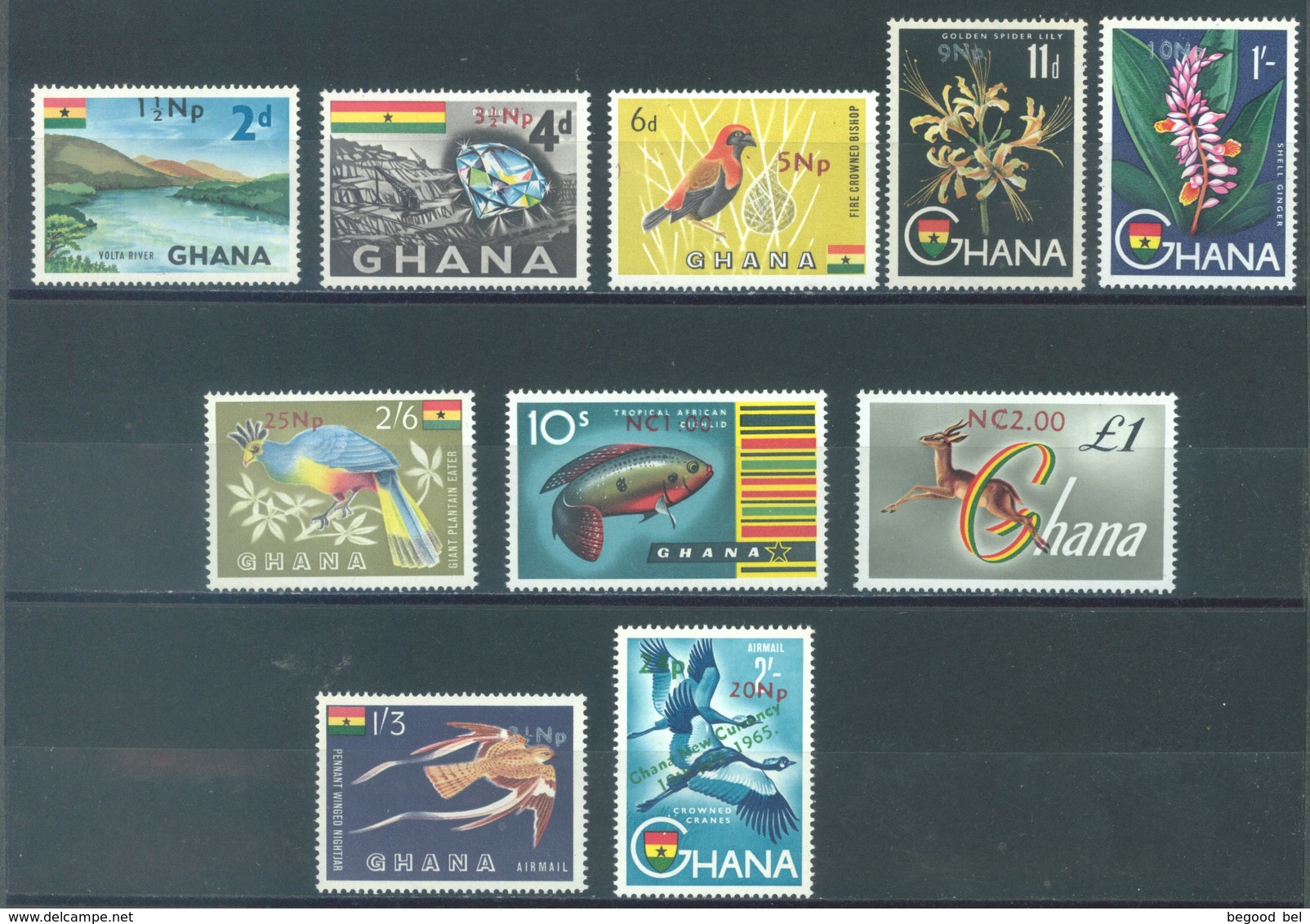 GHANA  - 1967 - MNH/** -  OVERPRINT -  Yv 266-273 PA 11-12  - Lot 17083 - Ghana (1957-...)