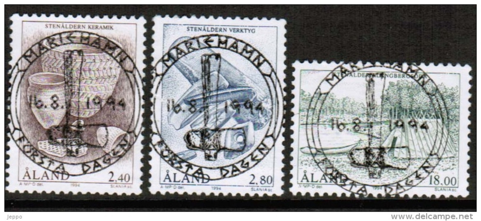 1994 Aland Islands Michel 88-90 With Luxury FD Cancels. - Aland