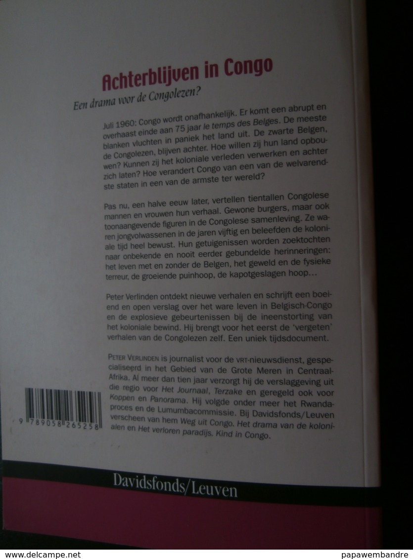 Peter Verlinden  : Achterblijven in Congo : een drama voor de Congolezen ? (2008