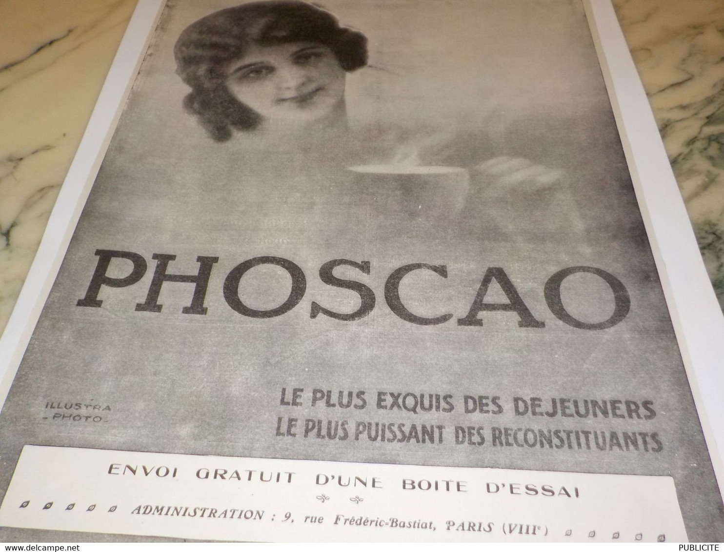 ANCIENNE PUBLICITE CHOCOLAT PHOSCAO ESSAIS GRATUIT   1915 - Posters