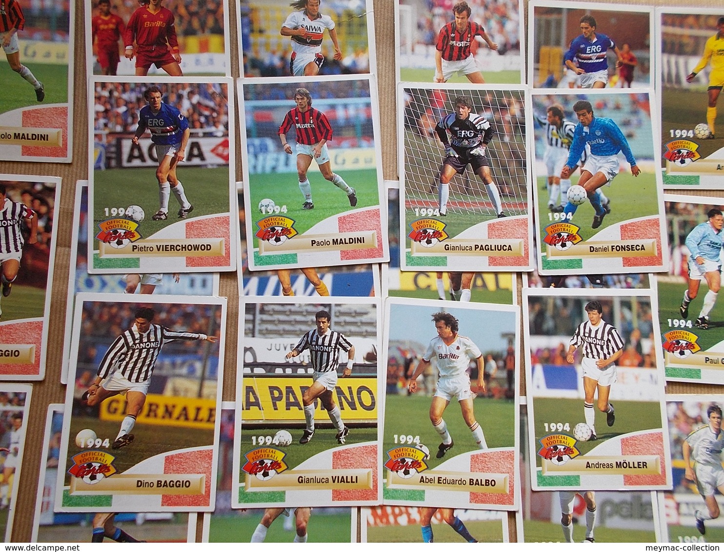 LOT FOOTBALL PANINI 1994 FOOT ITALIEN SCUDETTO MANCINI MALDINI BARESI BAGGIO SOSA DOLL VIALLI ROY KOHLER - Trading Cards